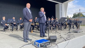 Benefiz-Konzert Ueckermünde - Begrüßung Gerd Hamm, Vorsitzender Kreisverband Vorpommern-Greifswald